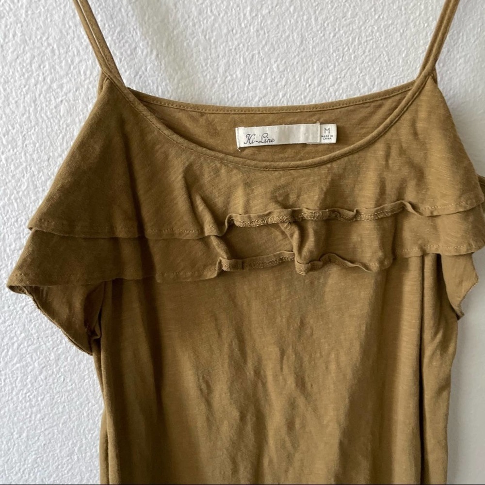 Madewell Olive Ruffle Tank Top - Picture 2 of 5